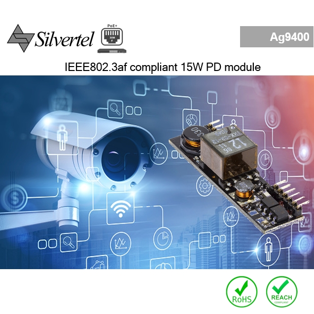 Ag9424-S PD Module, Isolated DC-DC converter, Includes Bridge Rect diodes, IEEE802.3af compliant, 5V, 12V or 24V